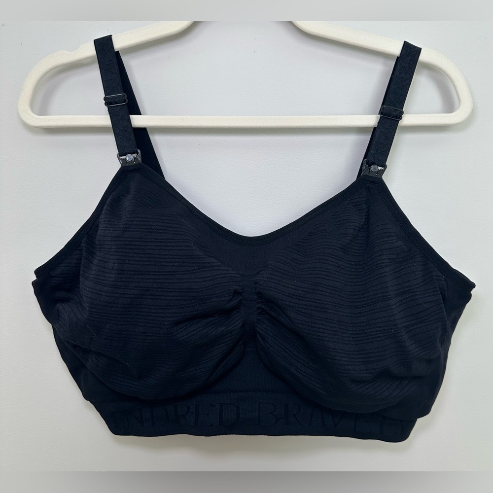 Kindred Bravely Black Busty Seamless Maternity Nursing Bra Adjustable‎ X-Busty